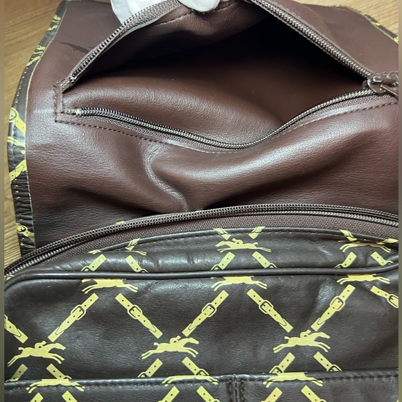 Longchamp Shoulder Bag Leather Dark Brown Horse Pattern - previously loved - Picture 6 of 11
